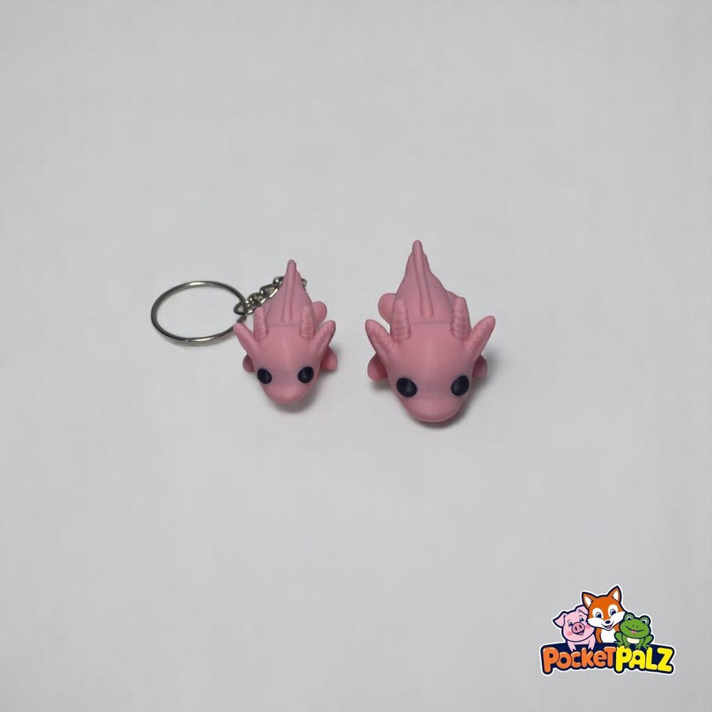 3D Printed Mini Axolotl Fidget Toy and Keychain